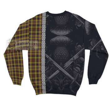 Jardine Tartan Sweatshirt with Family Crest Cross Sword Thistle Celtic Vibes - Tartan Vibes Clothing