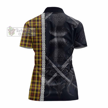 Jardine Tartan Women's Polo Shirt with Family Crest Cross Sword Thistle Celtic Vibes - Tartan Vibes Clothing