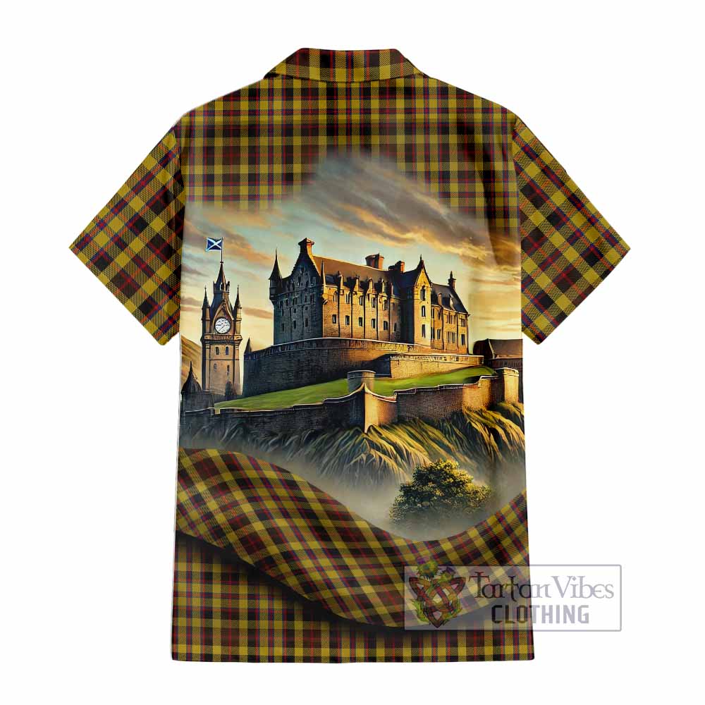 Jardine Tartan Family Crest Hawaiian Shirt with Scottish Ancient Castle Style - Tartan Vibes Clothing
