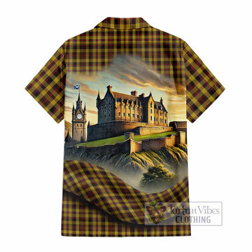 Jardine Tartan Family Crest Hawaiian Shirt with Scottish Ancient Castle Style - Tartan Vibes Clothing
