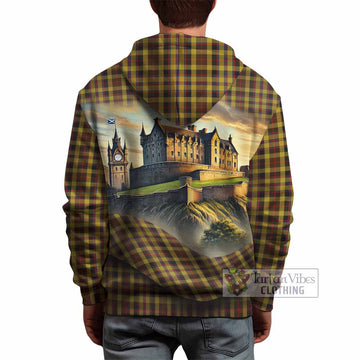 Jardine Tartan Family Crest Hoodie with Scottish Ancient Castle Style - Tartan Vibes Clothing