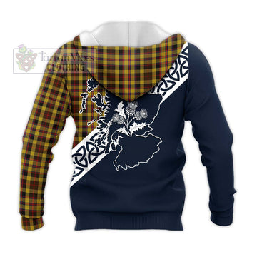 Jardine Tartan Knitted Hoodie Featuring Thistle and Scotland Map - Tartan Vibes Clothing