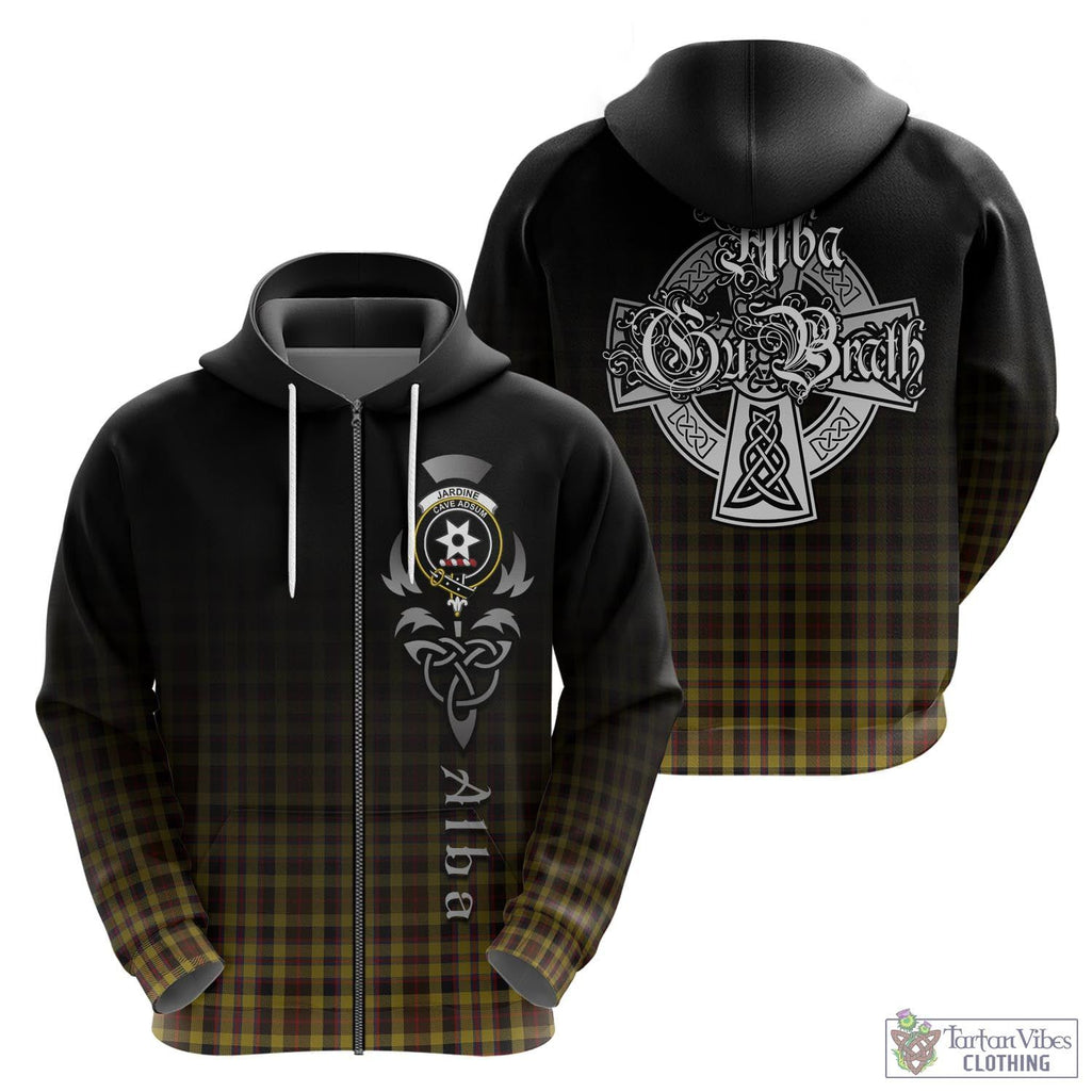 Jardine Tartan Hoodie Featuring Alba Gu Brath Family Crest Celtic Inspired - Tartan Vibes Clothing