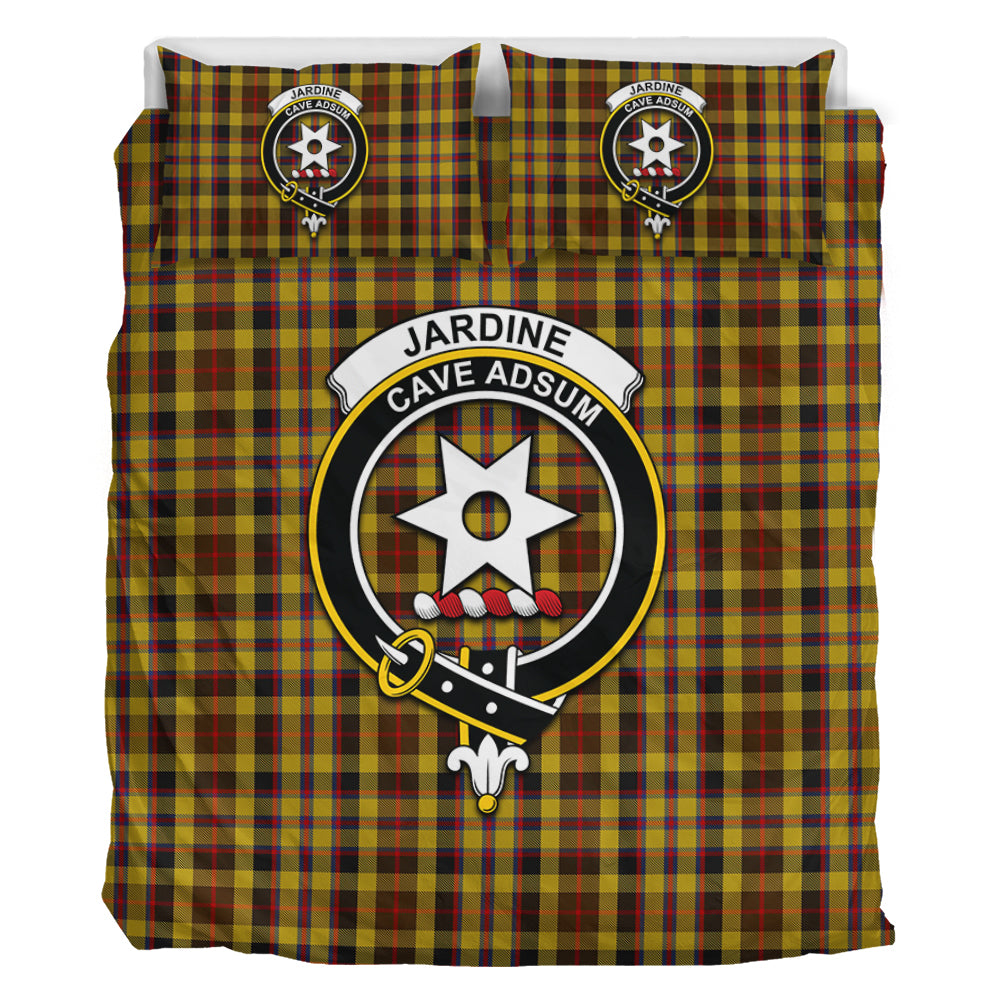 Jardine Tartan Bedding Set with Family Crest - Tartan Vibes Clothing