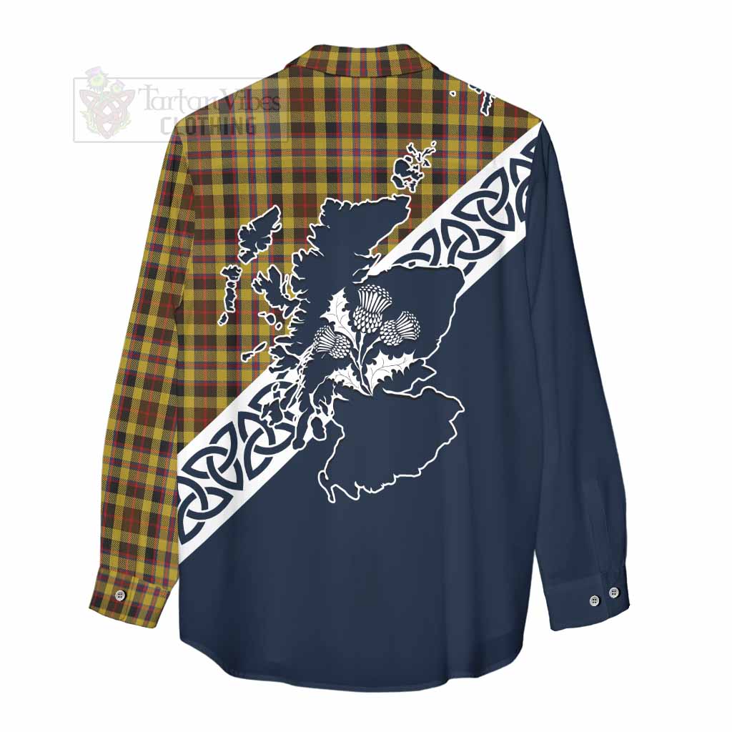 Jardine Tartan Women's Casual Shirt Featuring Thistle and Scotland Map - Tartan Vibes Clothing