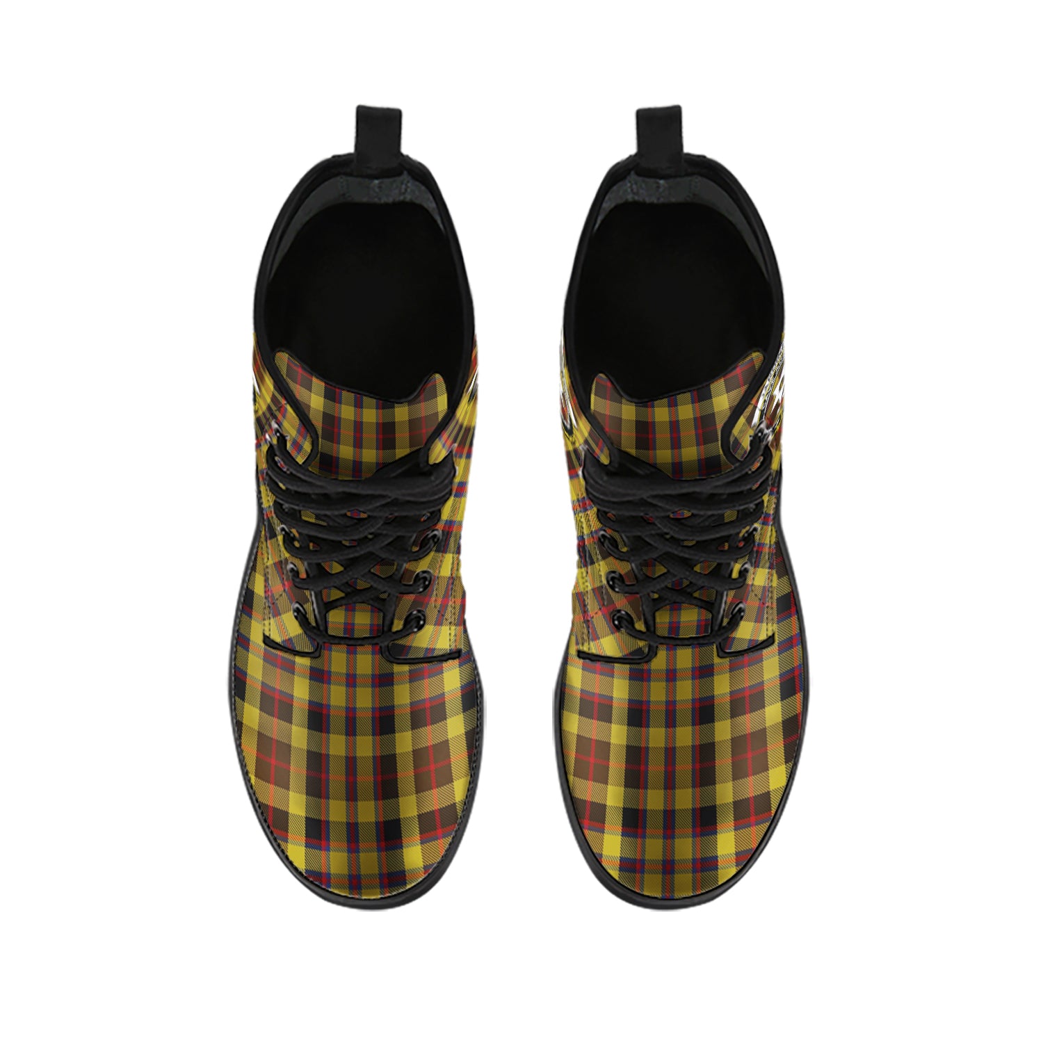Jardine Tartan Leather Boots with Family Crest - Tartan Vibes Clothing