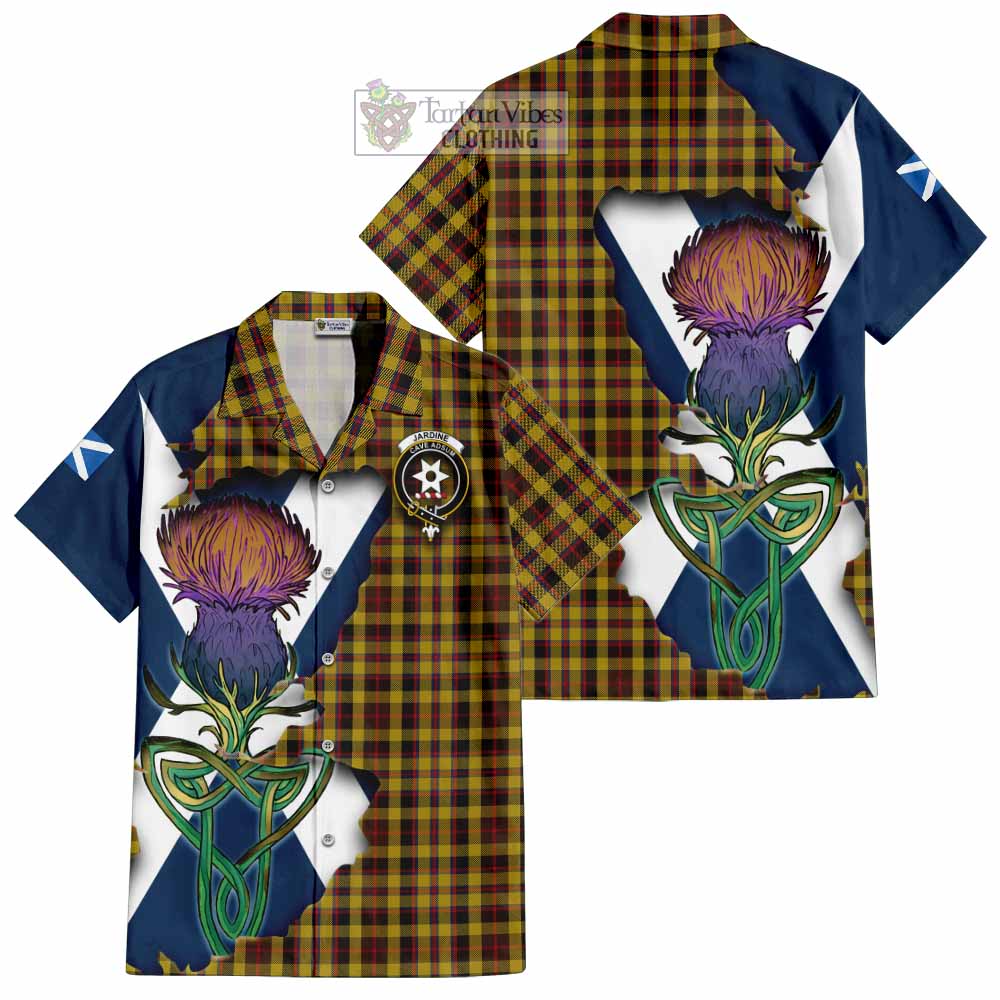 Jardine Tartan Family Crest Hawaiian Shirt Scottish Thistle Celtic Inspired - Tartan Vibes Clothing