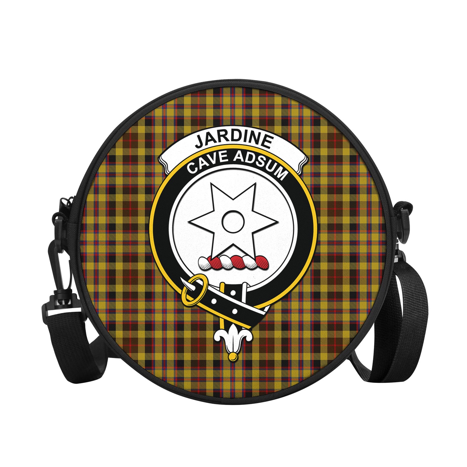 Jardine Tartan Round Satchel Bags with Family Crest - Tartan Vibes Clothing