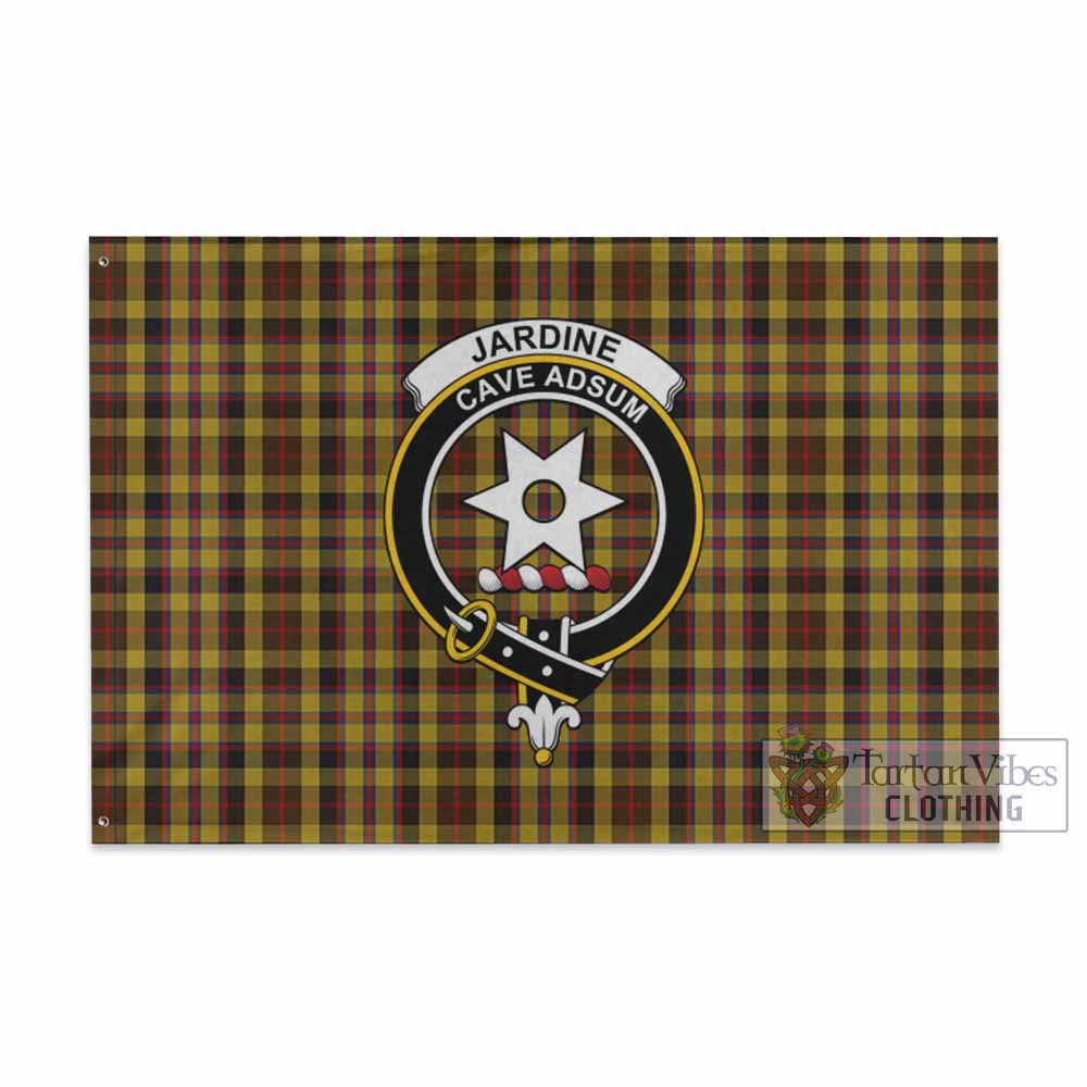 Tartan Vibes Clothing Jardine Tartan House Flag with Family Crest