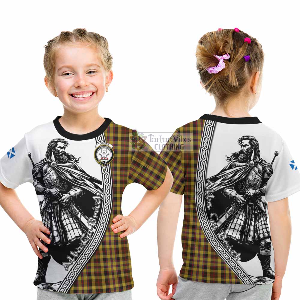 Jardine Tartan Clan Crest Kid T-Shirt with Highlander Warrior Celtic Style - Tartan Vibes Clothing