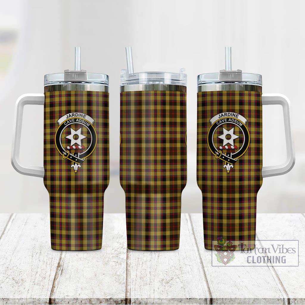 Jardine Tartan Tumbler with Handle with Family Crest - Tartan Vibes Clothing