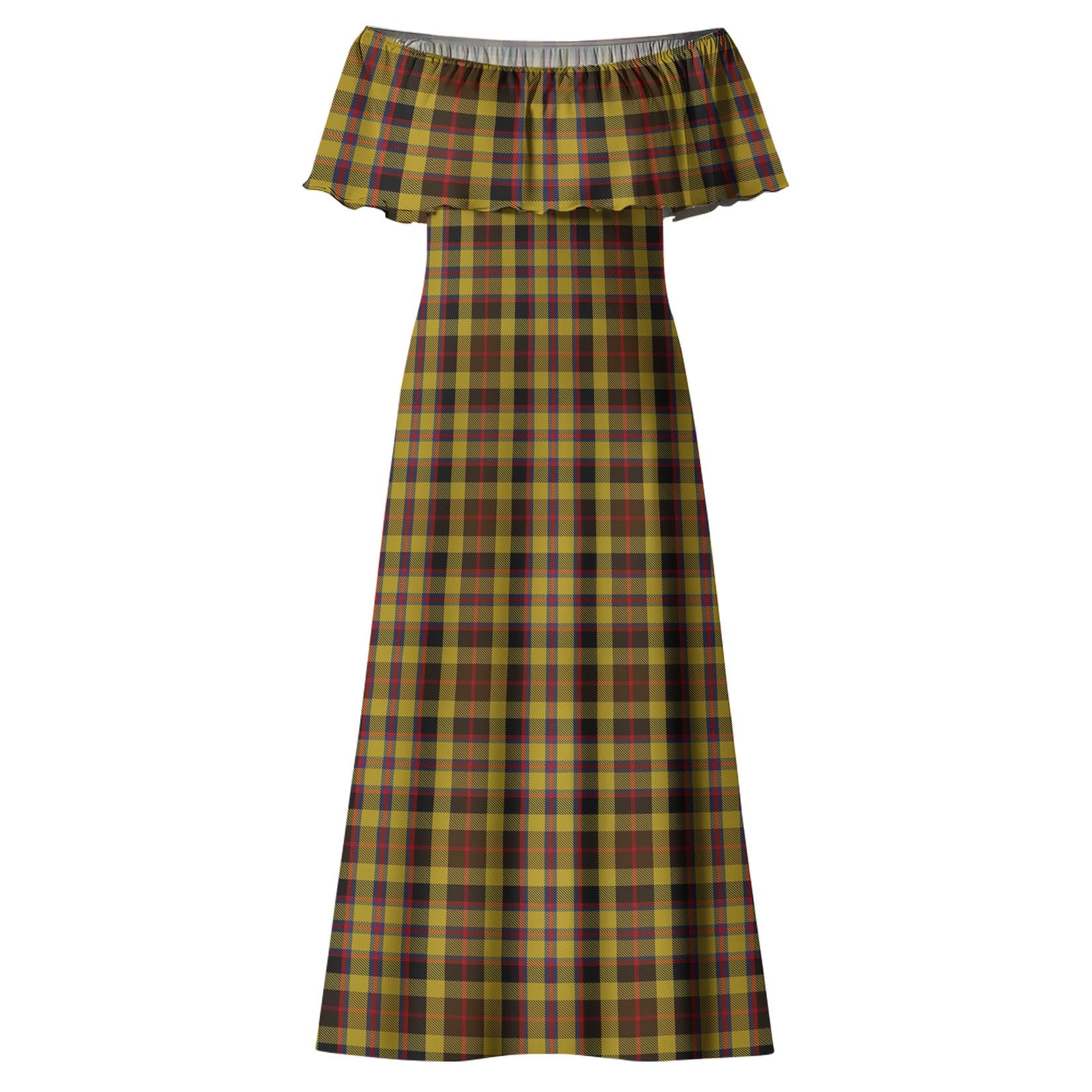 Jardine Tartan Off Shoulder Long Dress - Tartan Vibes Clothing