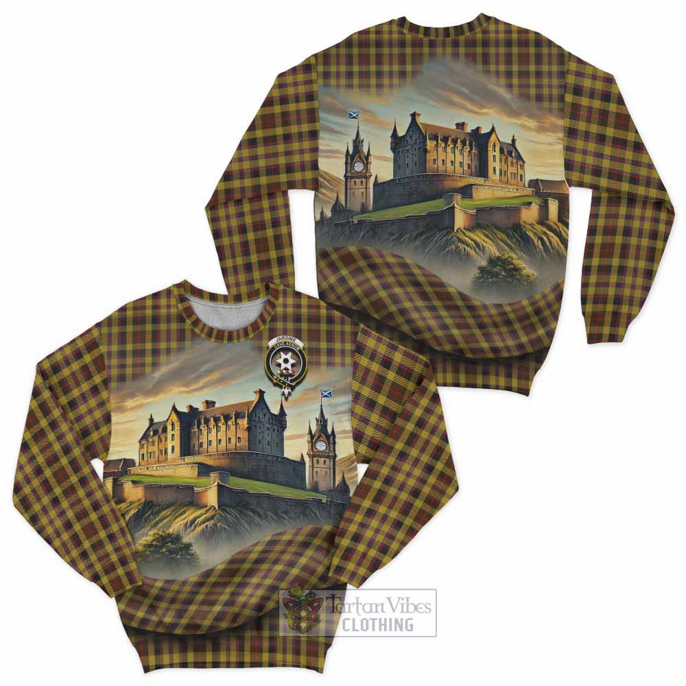 Jardine Tartan Family Crest Sweatshirt with Scottish Ancient Castle Style - Tartan Vibes Clothing