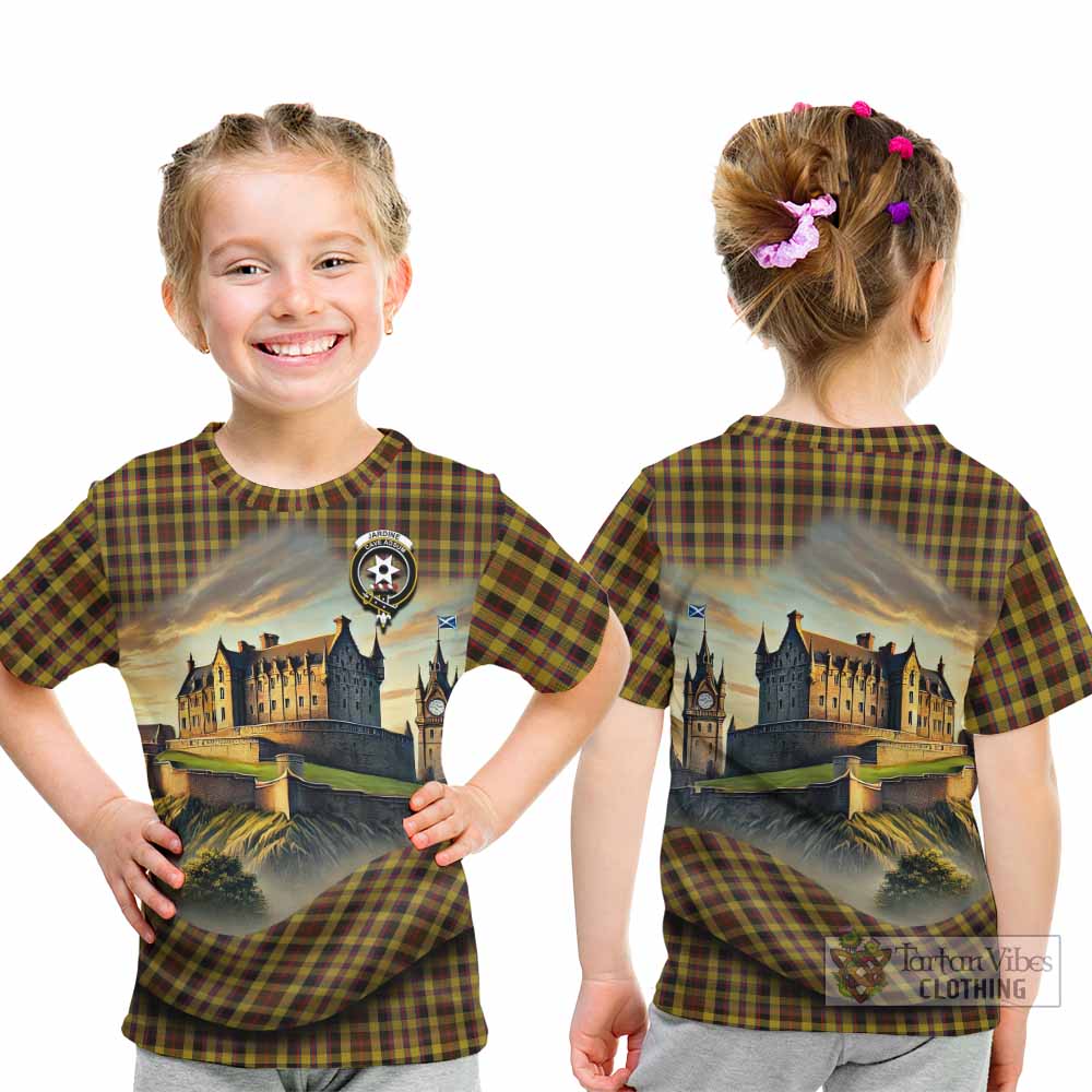 Jardine Tartan Family Crest Kid T-Shirt with Scottish Ancient Castle Style - Tartan Vibes Clothing