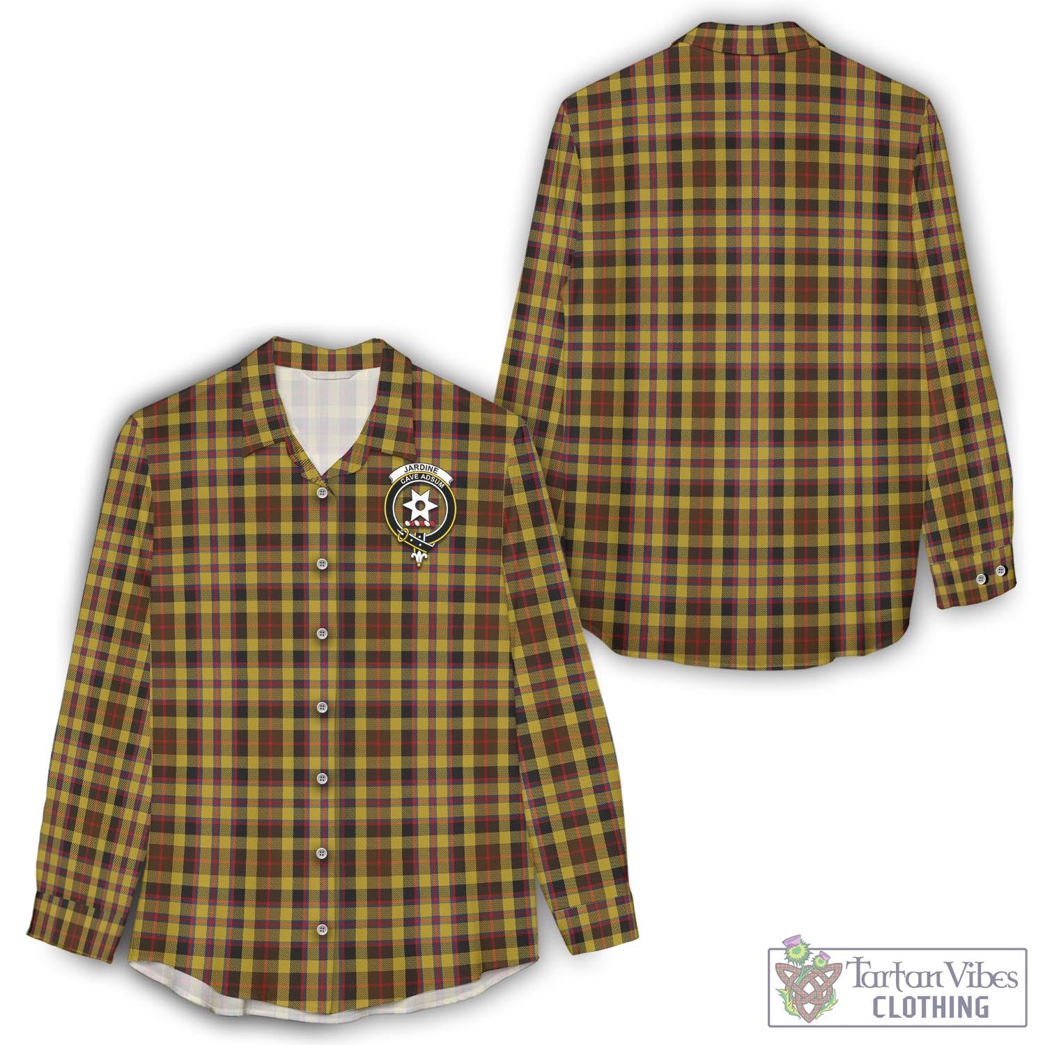 Jardine Tartan Women's Casual Shirt with Family Crest - Tartan Vibes Clothing