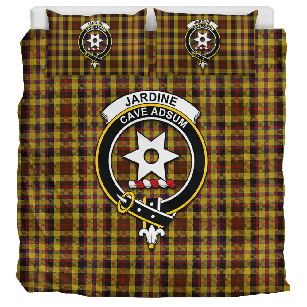 Jardine Tartan Bedding Set with Family Crest UK Bedding Set UK Super King 104*94 inch - Tartan Vibes Clothing