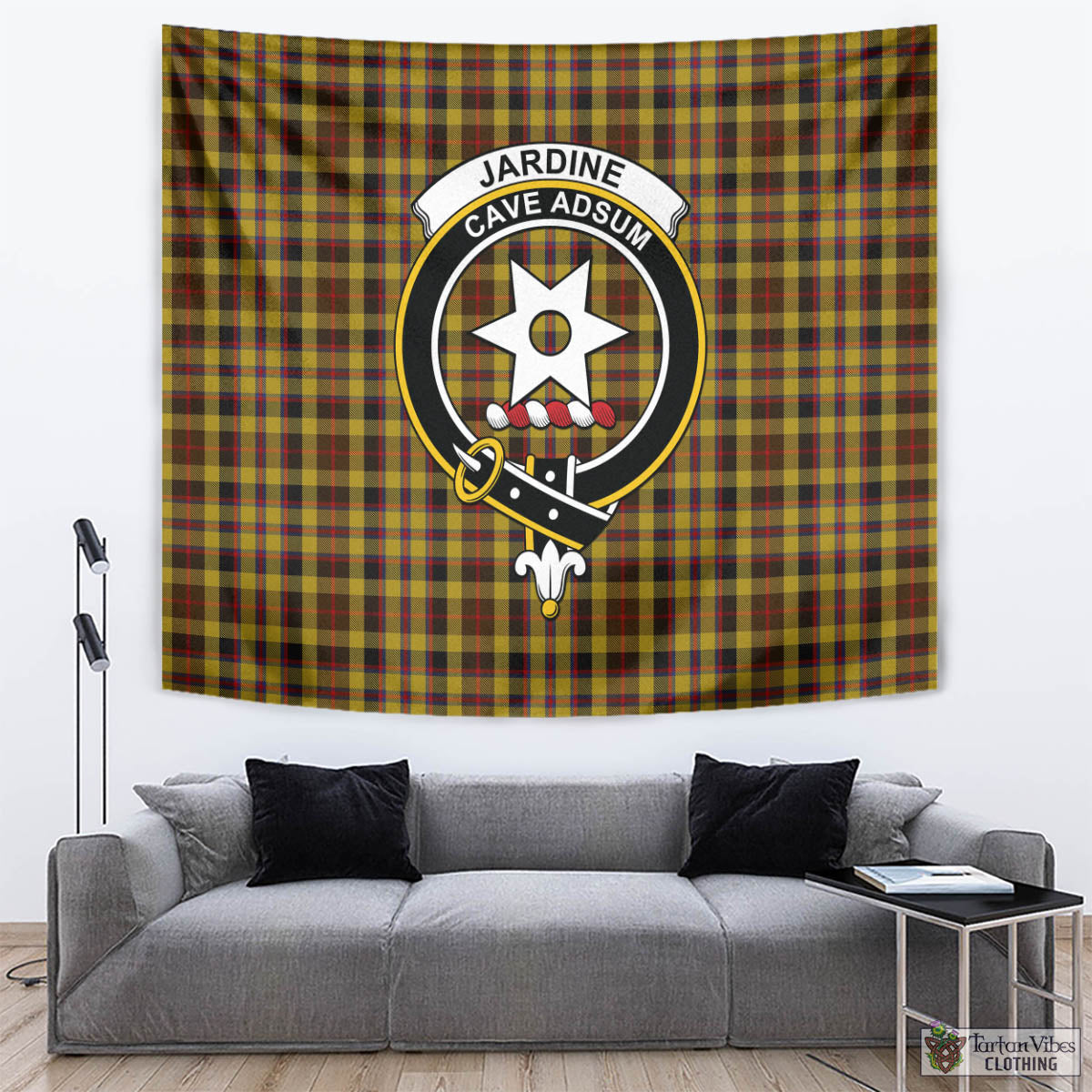 Jardine Tartan Tapestry Wall Hanging and Home Decor for Room with Family Crest - Tartan Vibes Clothing