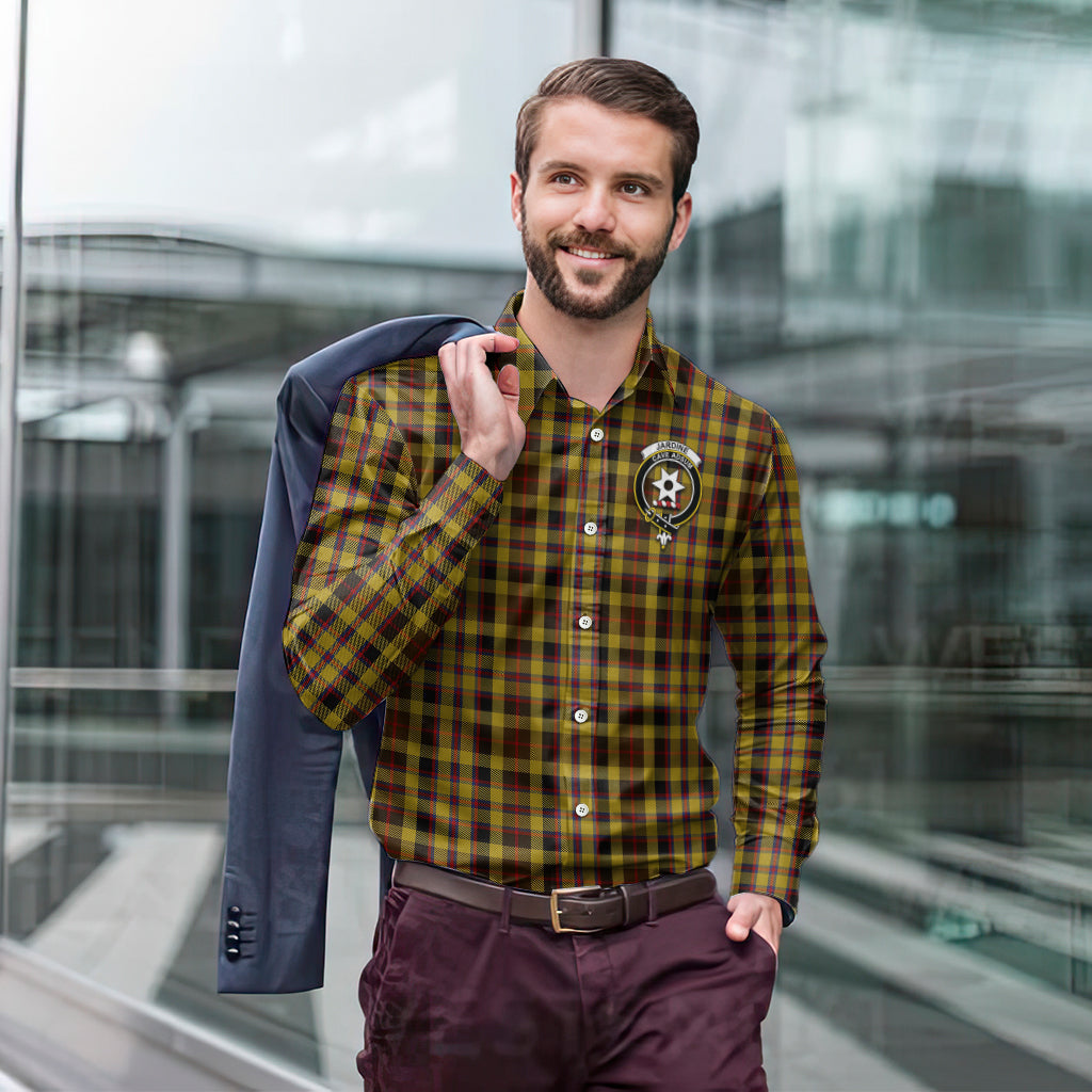 Jardine Tartan Long Sleeve Button Up Shirt with Family Crest - Tartan Vibes Clothing