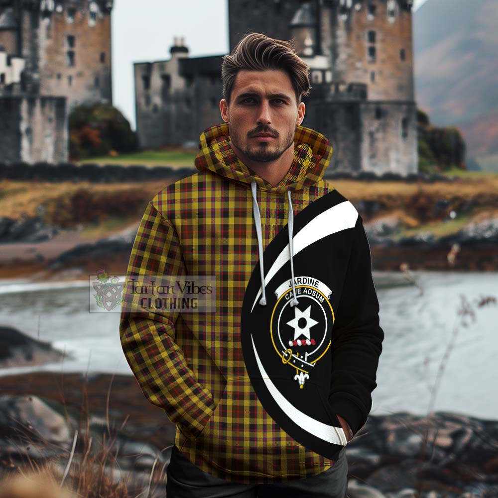 Jardine Tartan Cotton Hoodie with Family Crest Circle Style - Tartan Vibes Clothing