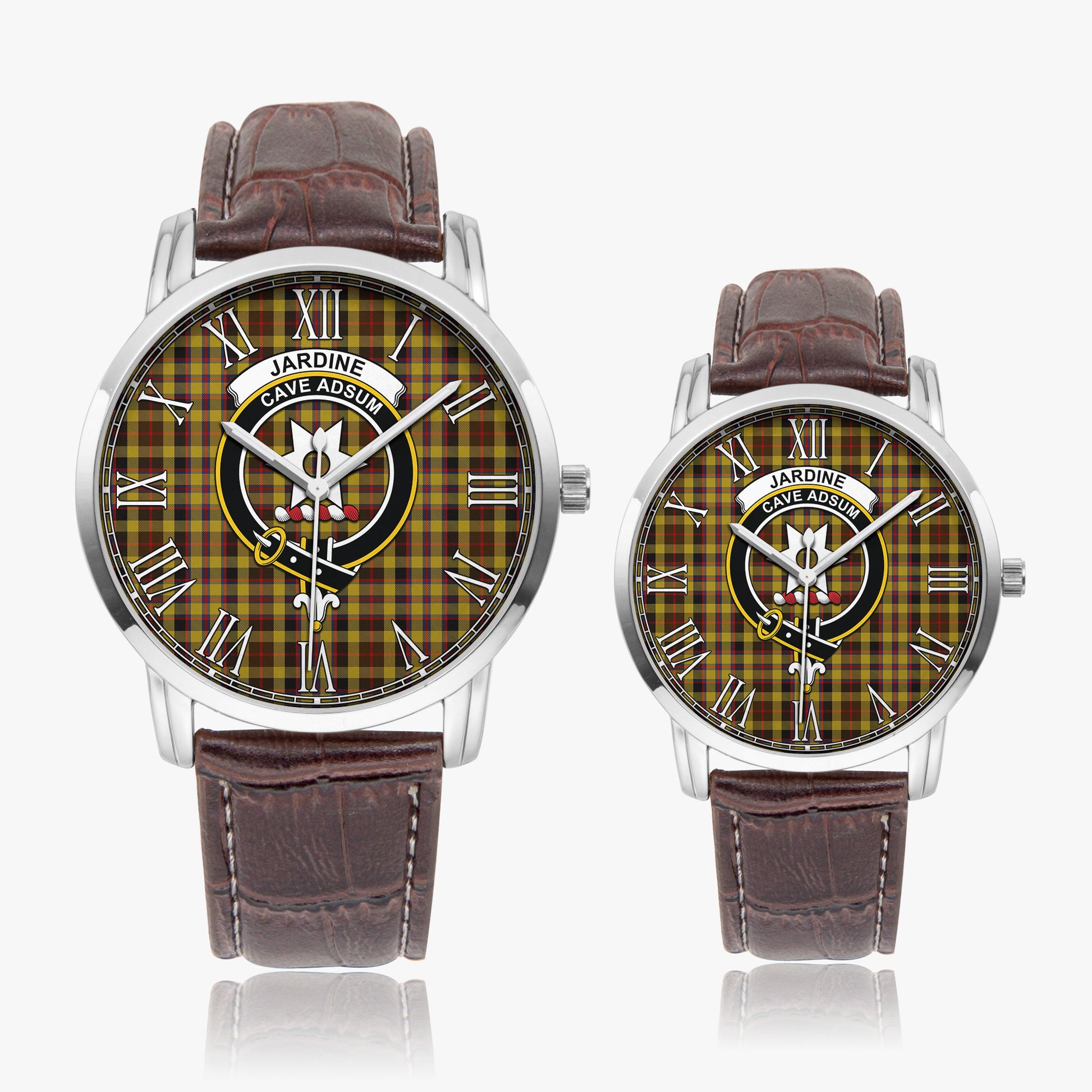 Jardine Tartan Family Crest Leather Strap Quartz Watch - Tartan Vibes Clothing