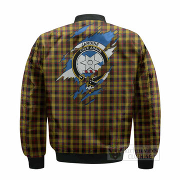 Jardine Clan Crest In Me Tartan Bomber Jacket Scotland Flag Style