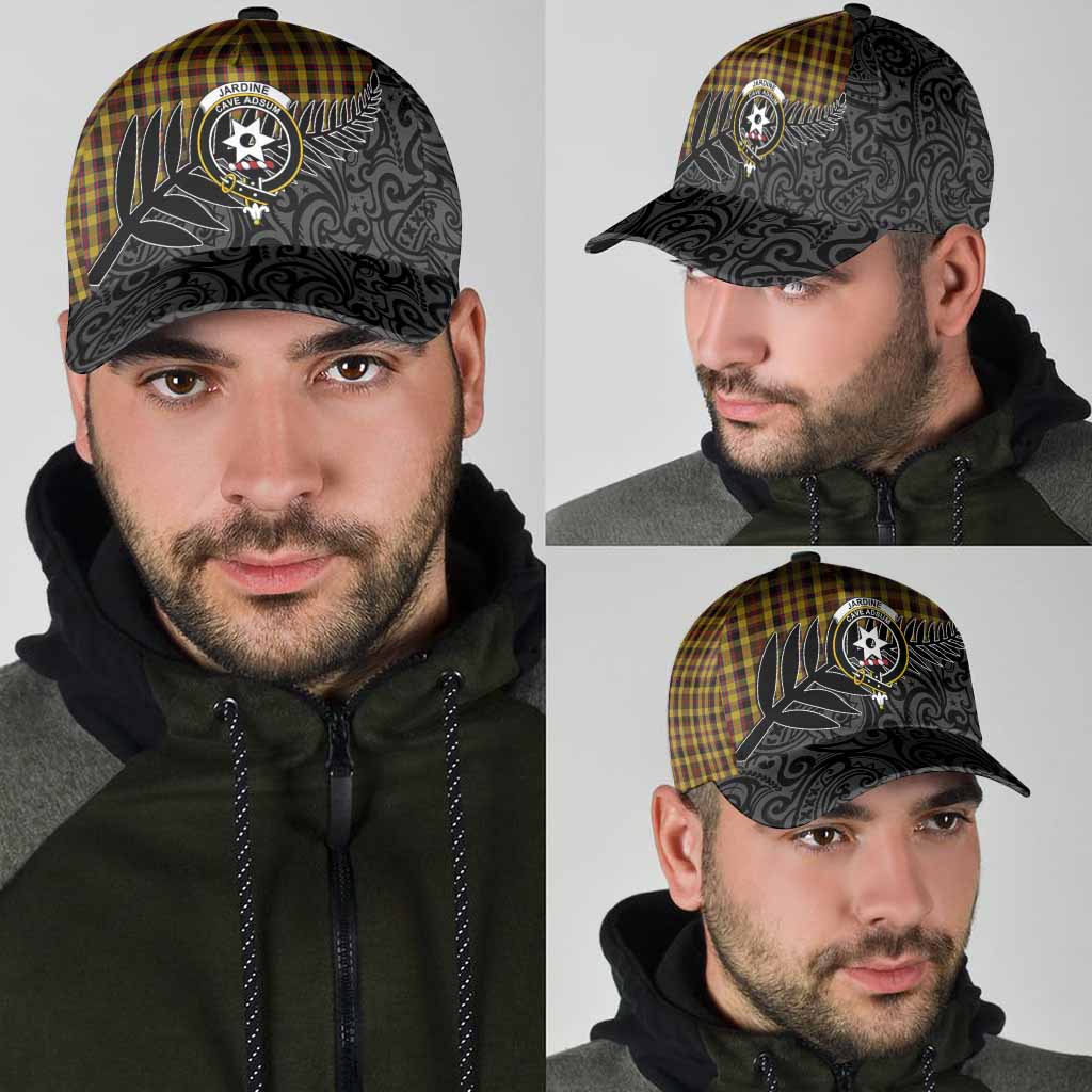 Jardine Crest Tartan Classic Cap with New Zealand Silver Fern Half Style
