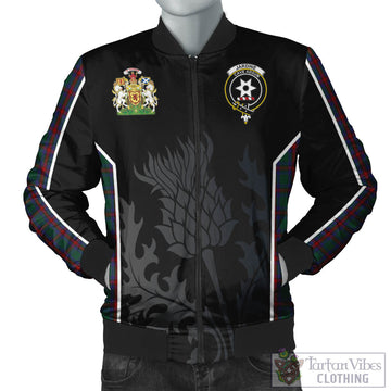 Jardine Dress Tartan Bomber Jacket with Family Crest and Scottish Thistle Vibes Sport Style