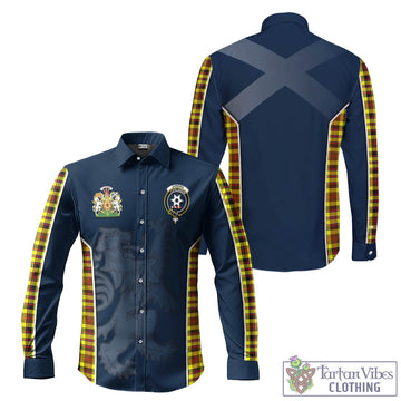 Jardine Modern Tartan Long Sleeve Button Up Shirt with Family Crest and Lion Rampant Vibes Sport Style