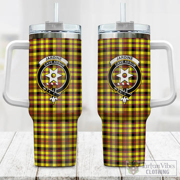 Jardine Modern Tartan and Family Crest Tumbler with Handle