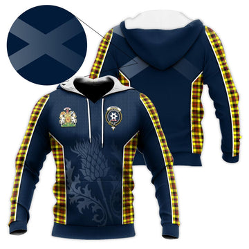 Jardine Modern Tartan Knitted Hoodie with Family Crest and Scottish Thistle Vibes Sport Style