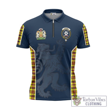 Jardine Modern Tartan Zipper Polo Shirt with Family Crest and Lion Rampant Vibes Sport Style