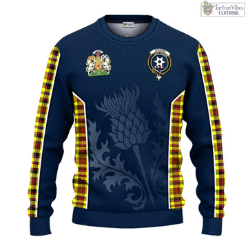 Jardine Modern Tartan Knitted Sweatshirt with Family Crest and Scottish Thistle Vibes Sport Style