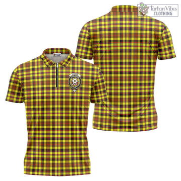 Jardine Modern Tartan Zipper Polo Shirt with Family Crest