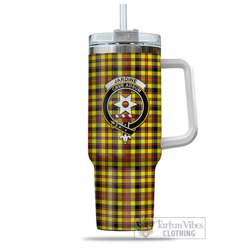 Jardine Modern Tartan and Family Crest Tumbler with Handle