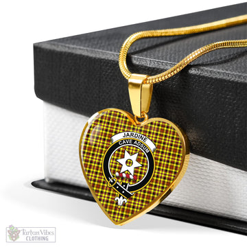 Jardine Modern Tartan Heart Necklace with Family Crest