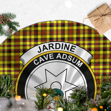 Jardine Modern Tartan Christmas Tree Skirt with Family Crest