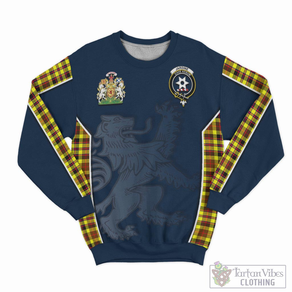Tartan Vibes Clothing Jardine Modern Tartan Sweater with Family Crest and Lion Rampant Vibes Sport Style