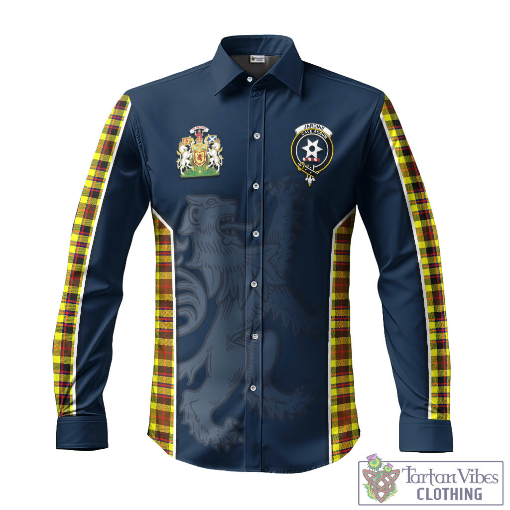 Tartan Vibes Clothing Jardine Modern Tartan Long Sleeve Button Up Shirt with Family Crest and Lion Rampant Vibes Sport Style