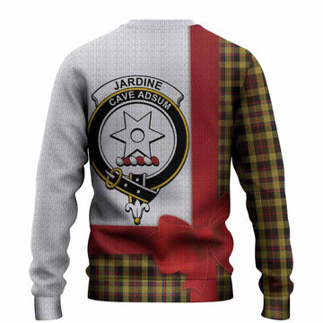 Jardine Tartan Crest Christmas Christmas Ugly Sweater Highland Cow Bagpipes Coquette Bow Style