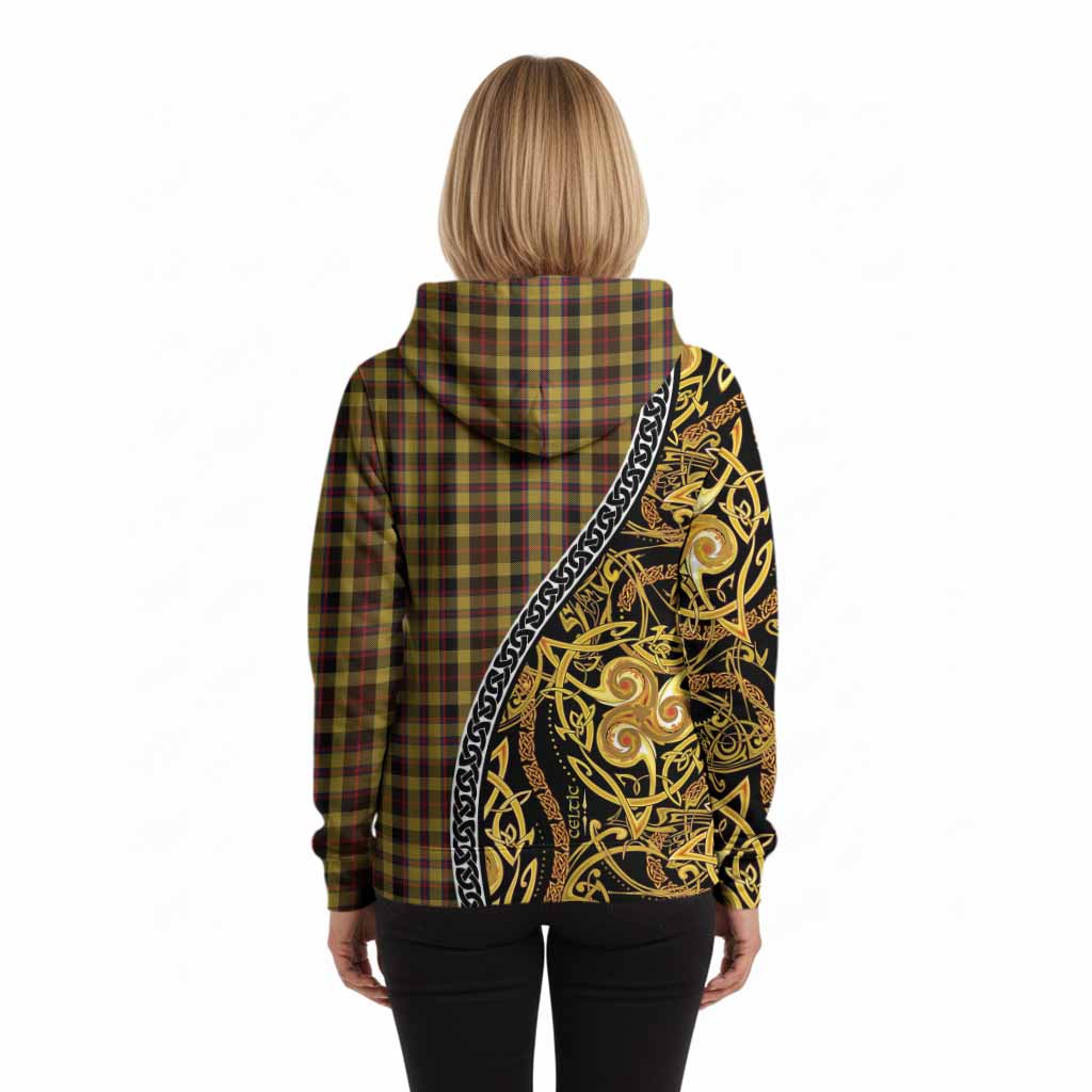 Jardine Tartan Crest Hoodie Celtic Knot and Triple Trickle Spiral Symbols