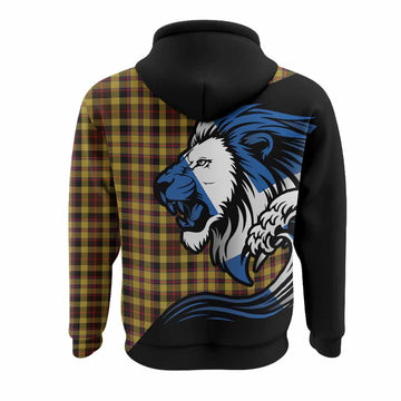 Jardine Tartan Crest Hoodie Scottish Golden Lions Wave Flow