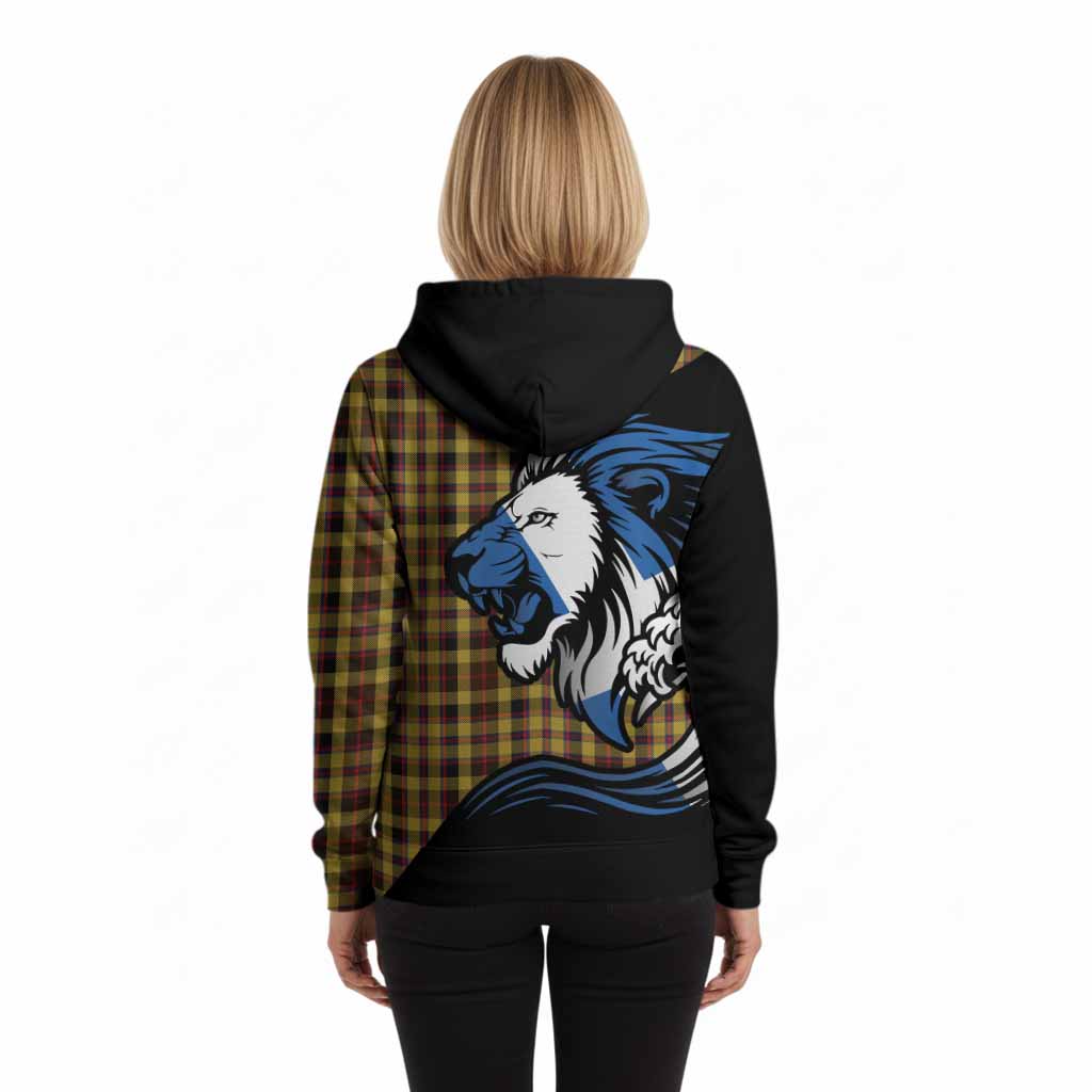 Jardine Tartan Crest Hoodie Scottish Golden Lions Wave Flow