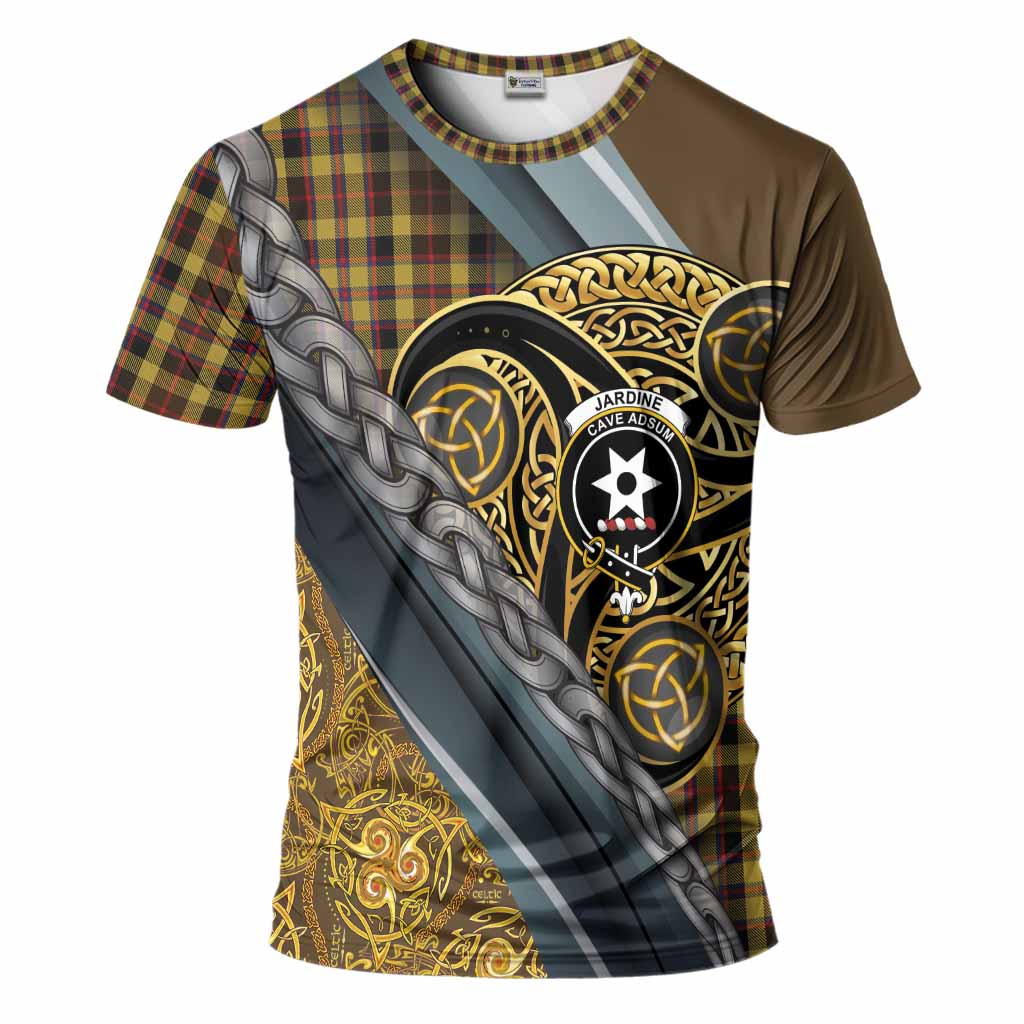 Jardine Tartan Crest T-Shirt Scottish Triskele Celtic
