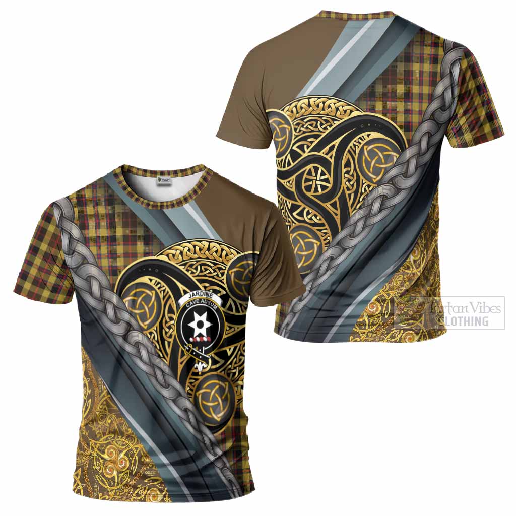 Jardine Tartan Crest T-Shirt Scottish Triskele Celtic