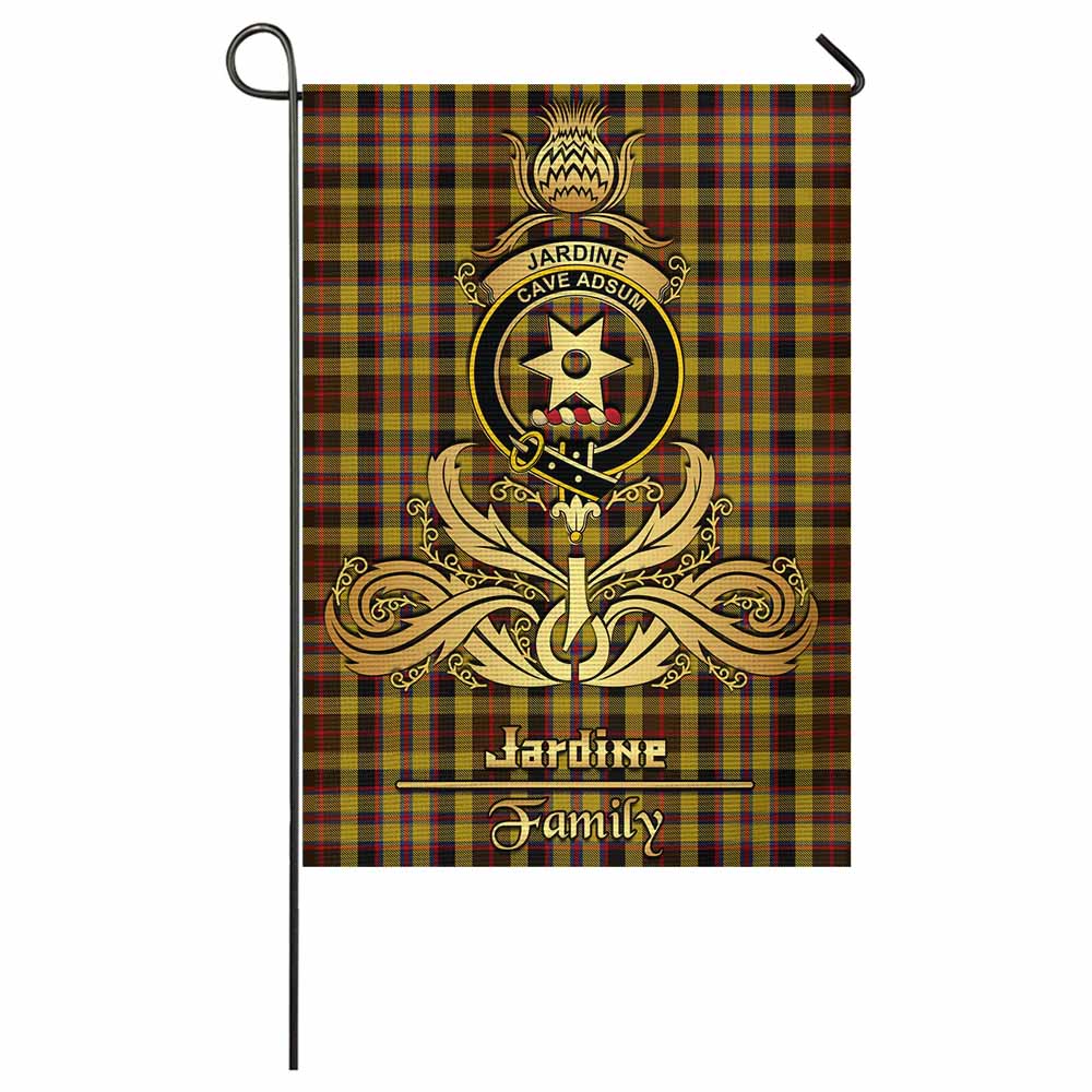 Jardine Tartan Garden Flag with Highland Thistle Cherish Family Crest Style - Tartan Vibes Clothing