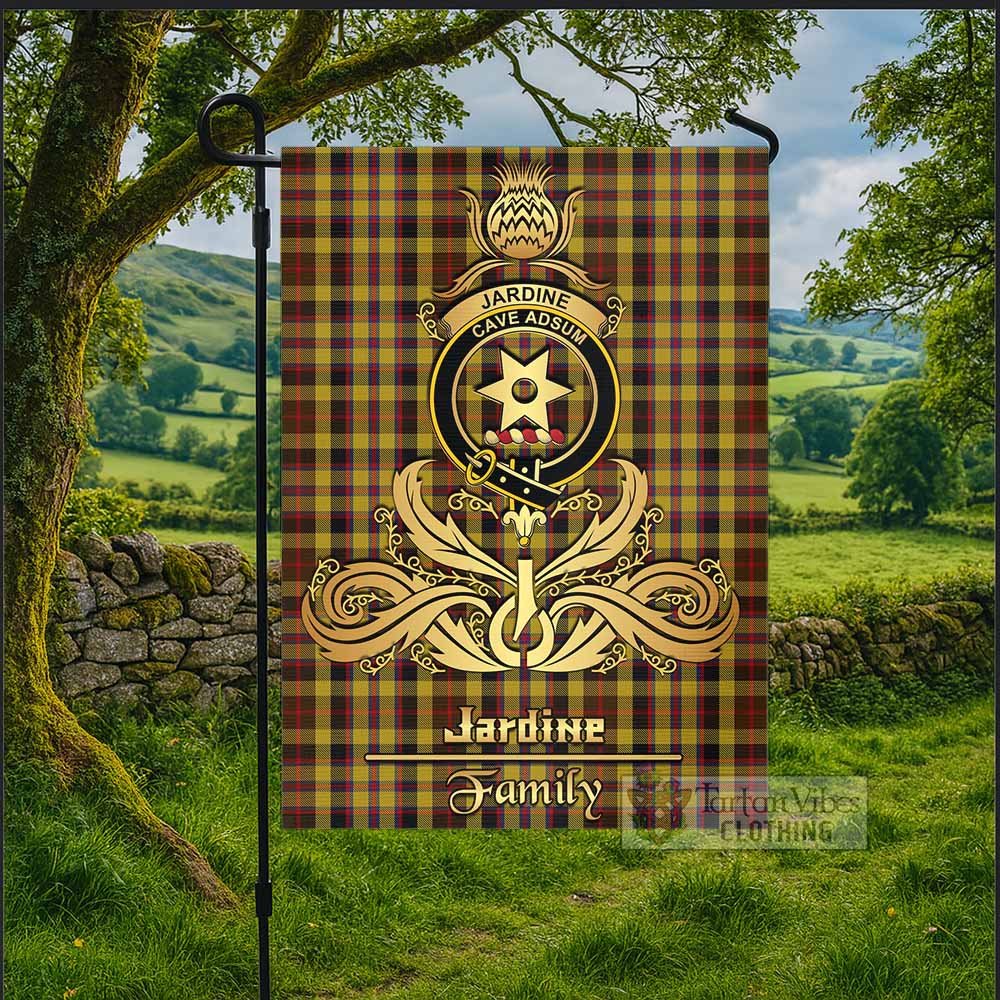 Jardine Tartan Garden Flag with Highland Thistle Cherish Family Crest Style - Tartan Vibes Clothing