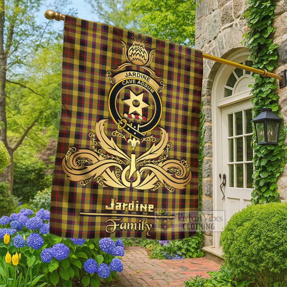 Jardine Tartan Garden Flag with Highland Thistle Cherish Family Crest Style - Tartan Vibes Clothing