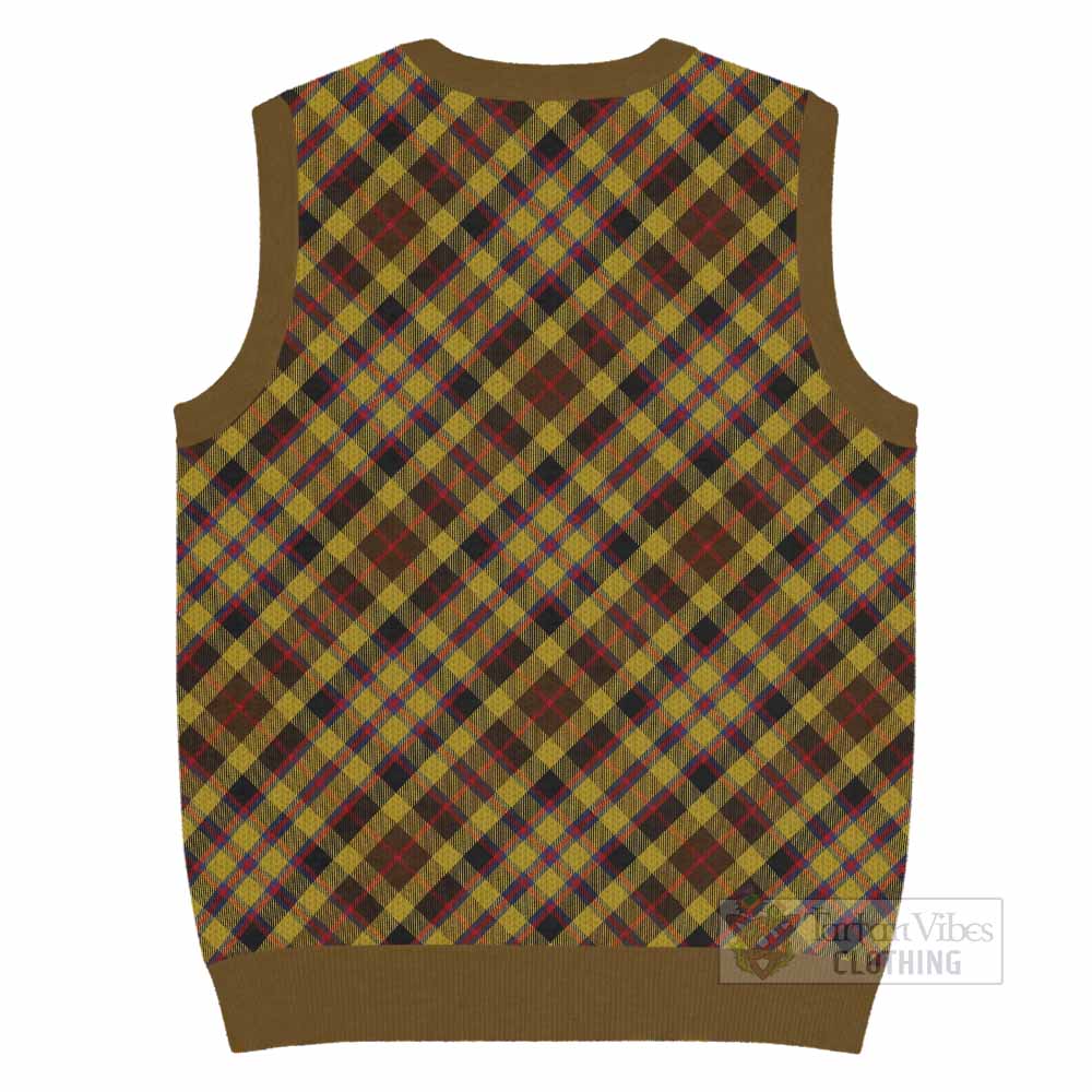 Jardine Tartan Knitted V-Neck Vest with Family Crest Cross Style
