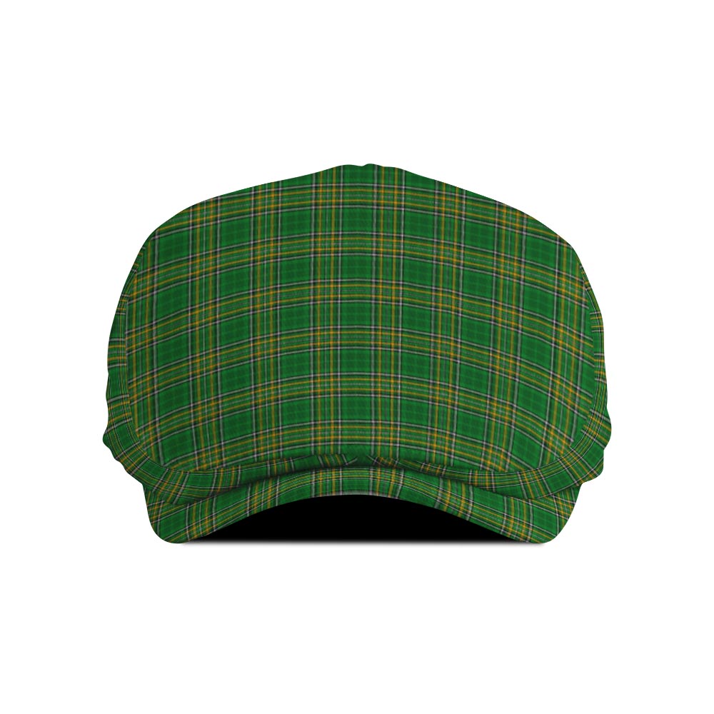 (Customer's Request) Barton Irish Clan Tartan Jeff Cap, Tartan Flat Cap with Coat of Arm - Tartan Vibes Clothing