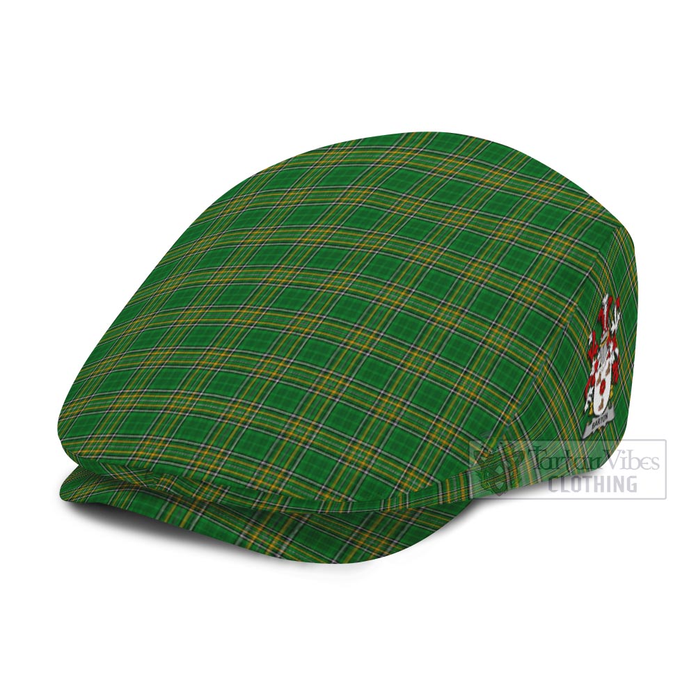 (Customer's Request) Barton Irish Clan Tartan Jeff Cap, Tartan Flat Cap with Coat of Arm - Tartan Vibes Clothing